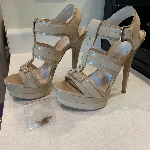 Nude suede platform pumps from ALDO. Used mildly. - Picture 13 of 16